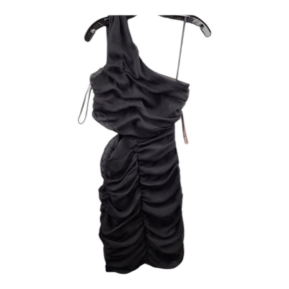 Aqua Ruched One-Shoulder Mini Dress - Picture 2 of 2